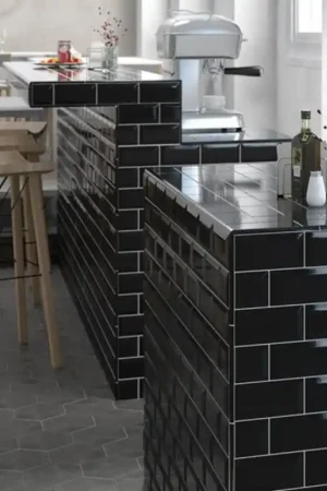 Expédié Aujourd'hui carrelage effet zellige 7,5x15 cm METRO NOIR BRILLANT
